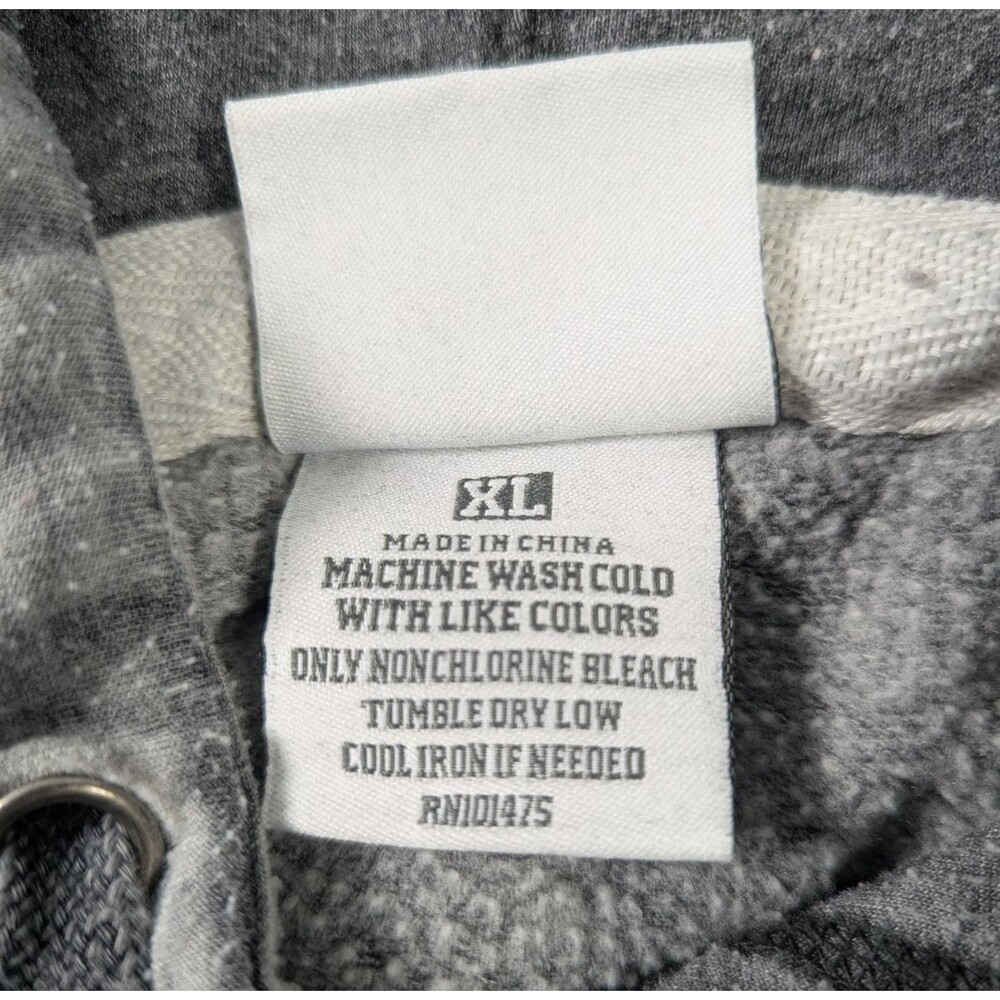Hard Rock Hotel & Casino Tulsa Hoodie Men's XL Gray Acid Wash Pullover - Picture 7 of 7